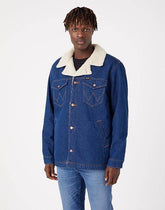 Wrangler Wrange Sherpa Jacket Męska Kurtka Jeansowa Retro Blue W445AR071 112324494